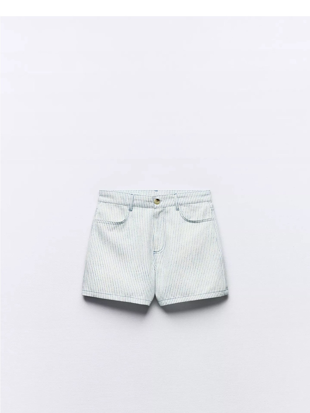 Zara Striped Light Blue Shorts Size 27